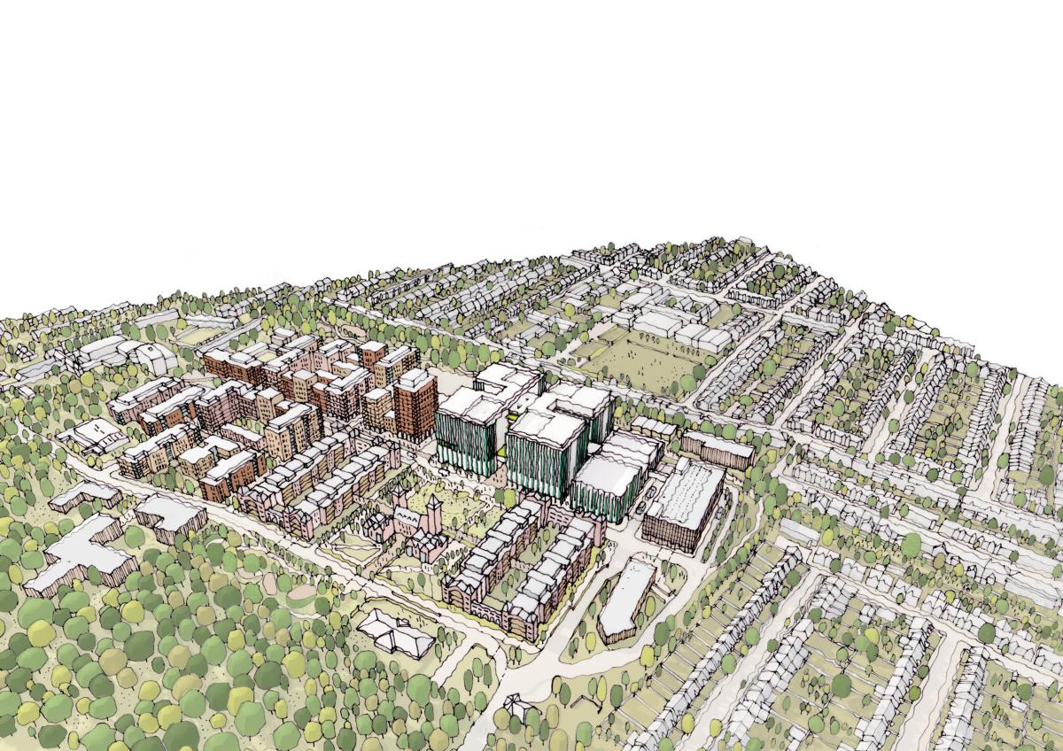 Whipps Cross Aerial View of redevelopment plans