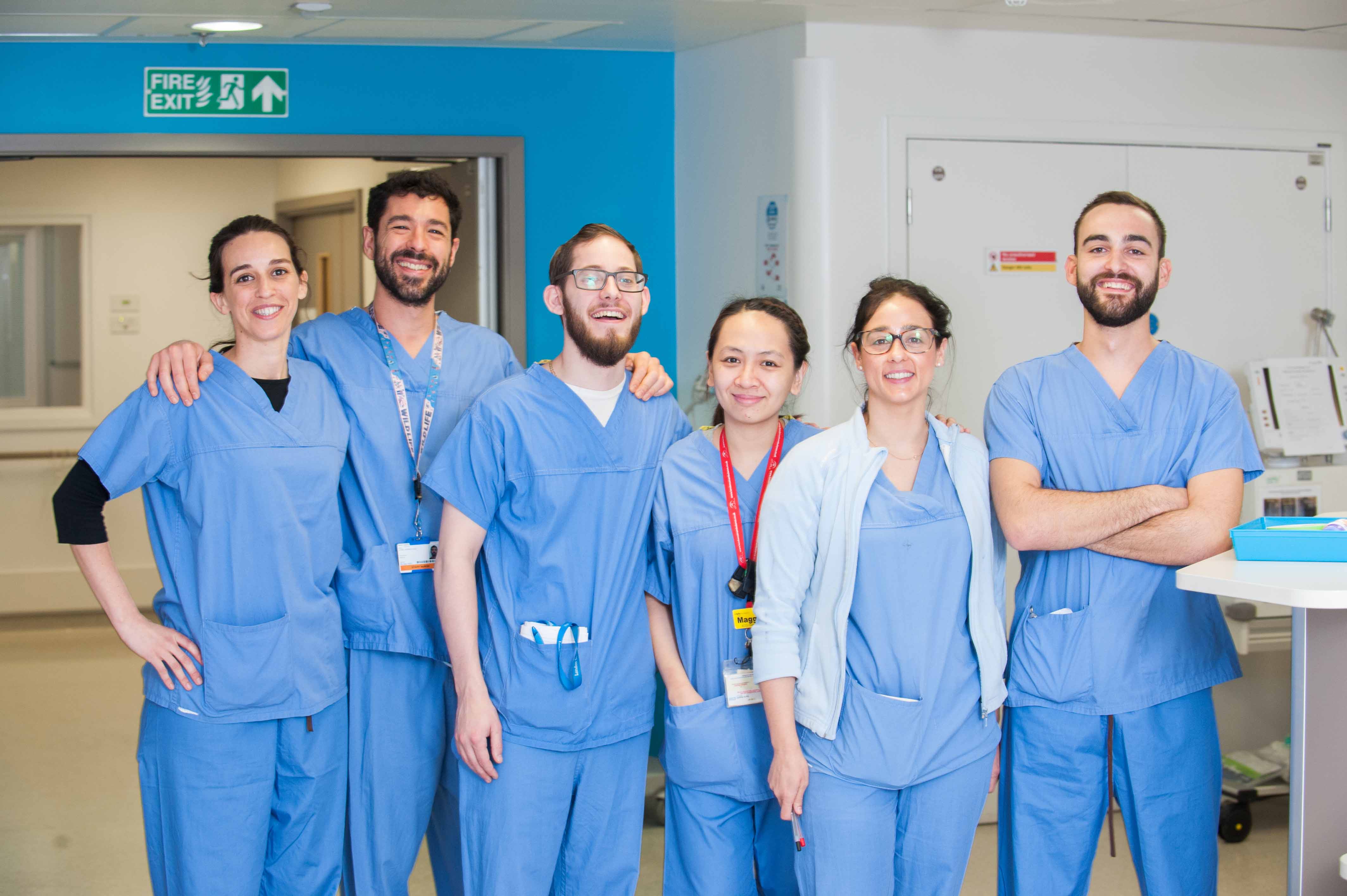 A smiling picture of a team from The Royal London Hospital