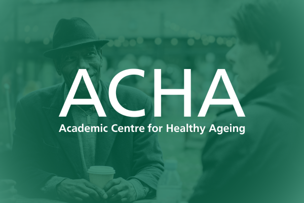 The Academic Centre for Healthy Ageing, ACHA acronym on a green background