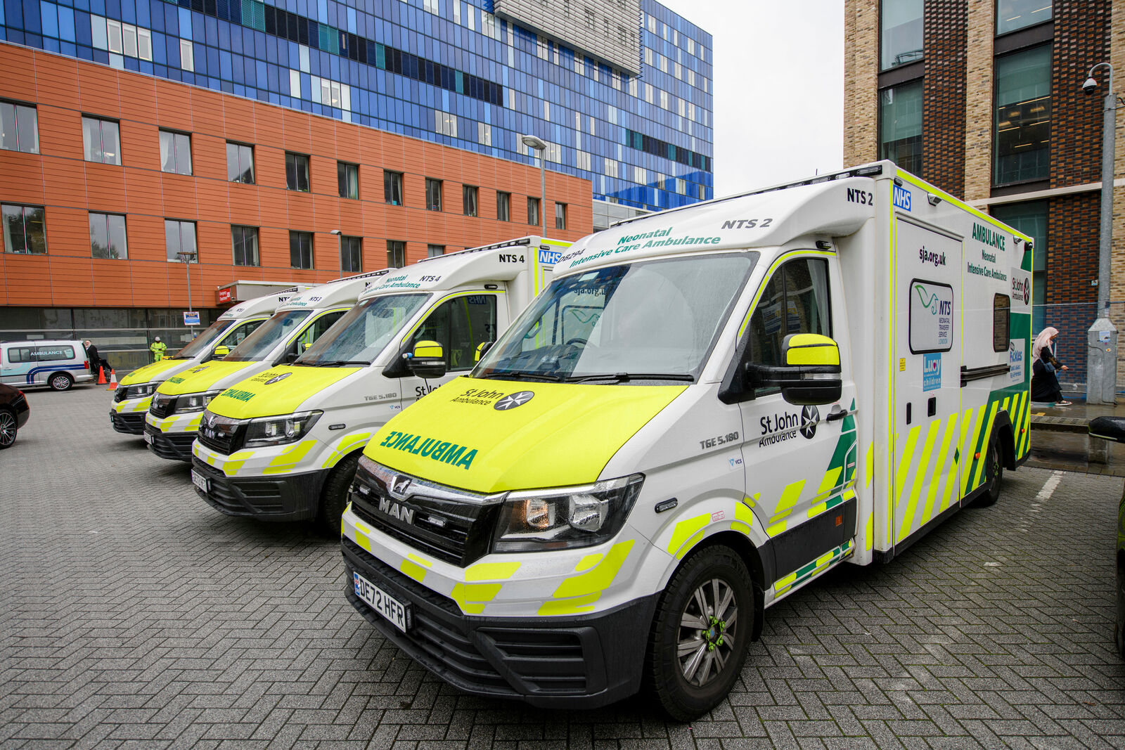 Row of ambulances outside The Royal London